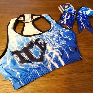 ICE Cheer Sports Bra and  Bow